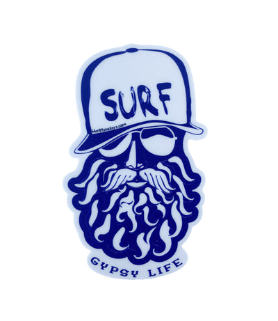 Gypsy Life Surf Shop Sticker - Beardy Hat / Surf