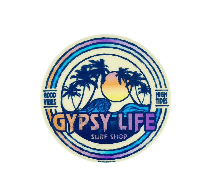 Gypsy Life Surf Shop Sticker - GV Doozer Palms