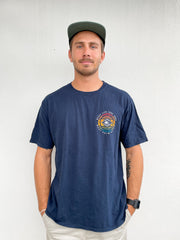 Gypsy Life Surf Shop - Dyed Ringspun Tee - Implement Waves - Navy