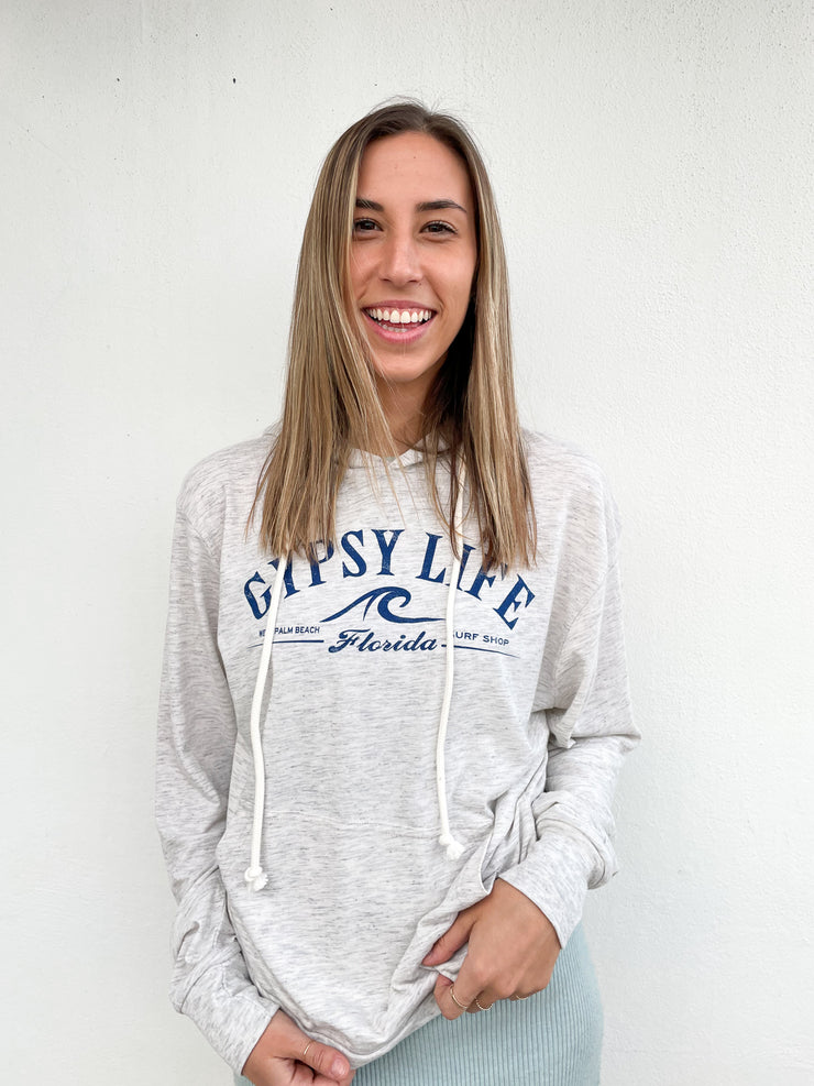 Gypsy Life Surf Shop - Prototypical Wave Hooded Long Sleeve - Oatmeal