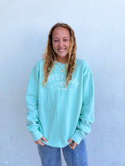 Gypsy Life Surf Shop - Dyed Ringspun Fleece Crew - Prototypical Wave - Mint