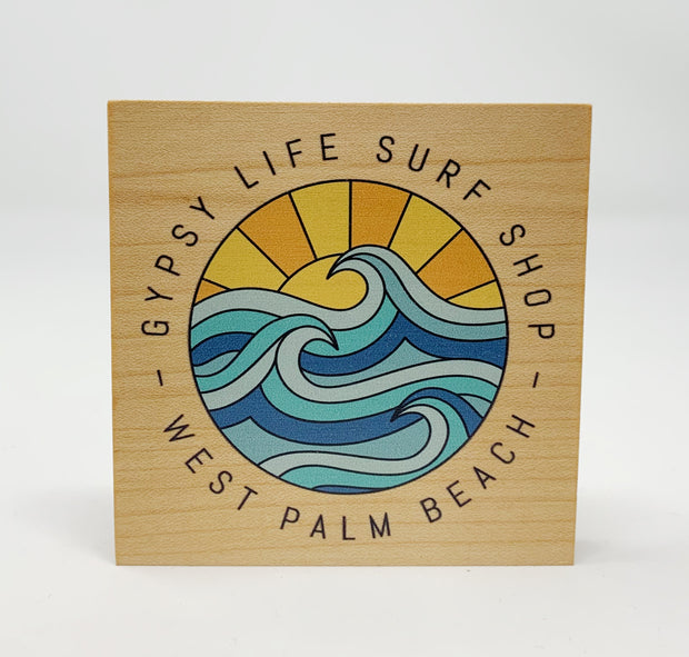 Gypsy Life Colored Wood Coaster and Bottle Opener