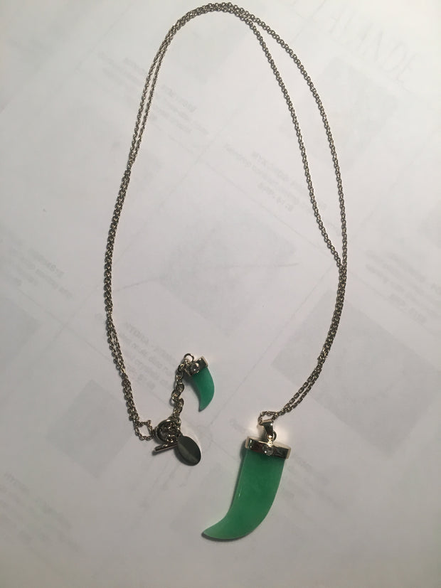 Greek Isles Collection - Green Quartz Double Tooth Necklace