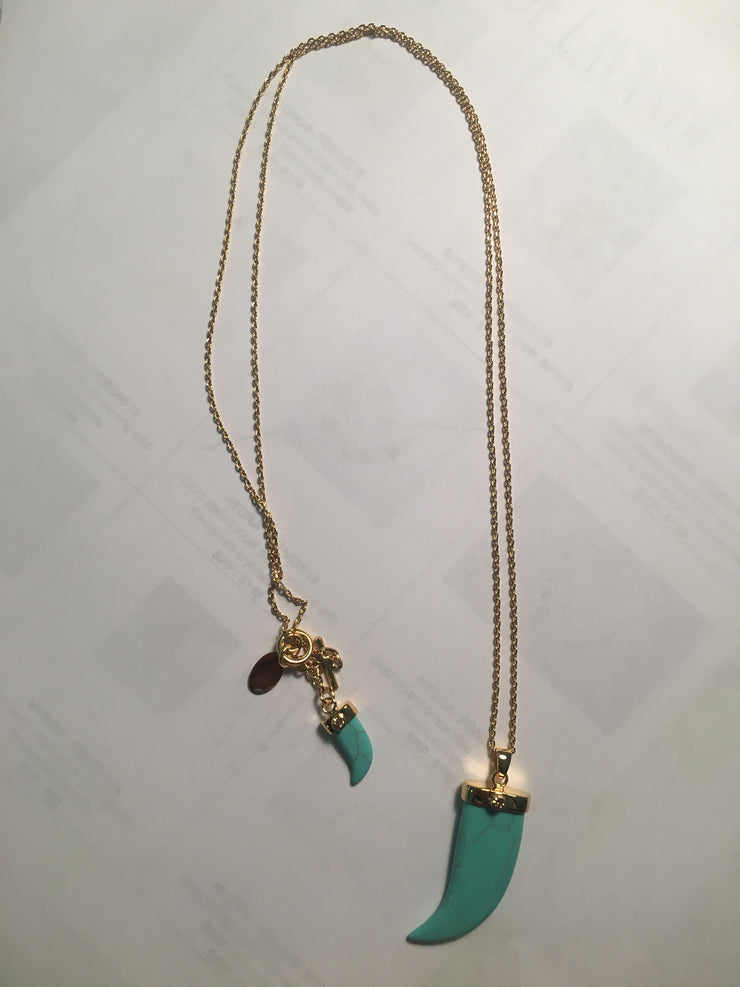 Greek Isles Collection - Turquoise Double Tooth Necklace