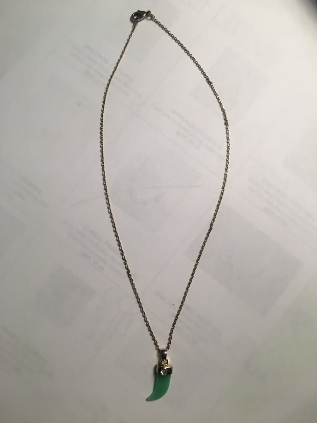 Greek Isles Collection - Green Quartz Tooth Necklace