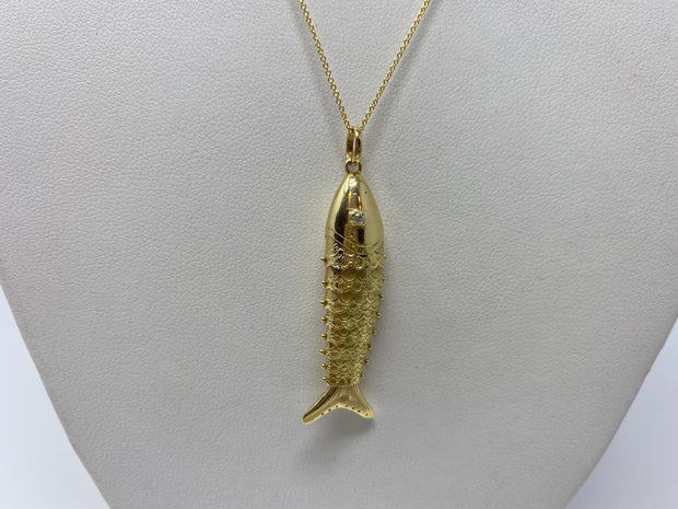 18kt Gold Fish Necklace - Large