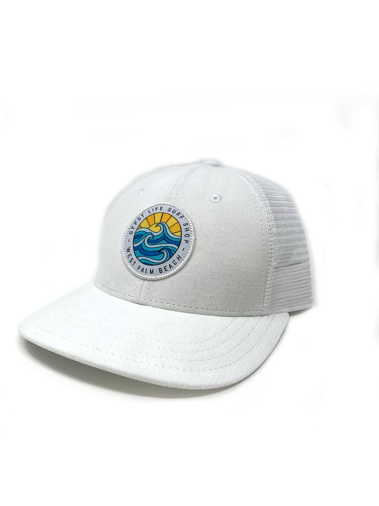 Gypsy Life Surf Shop Hat - White Corduory