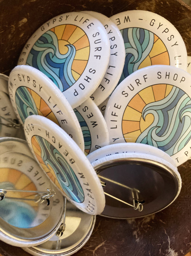 Gypsy OG Logo Large Button - Orange and Blue