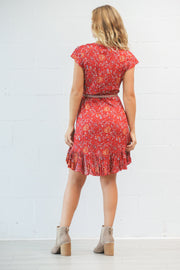 Havana Mini Wrap Dress - Garnet