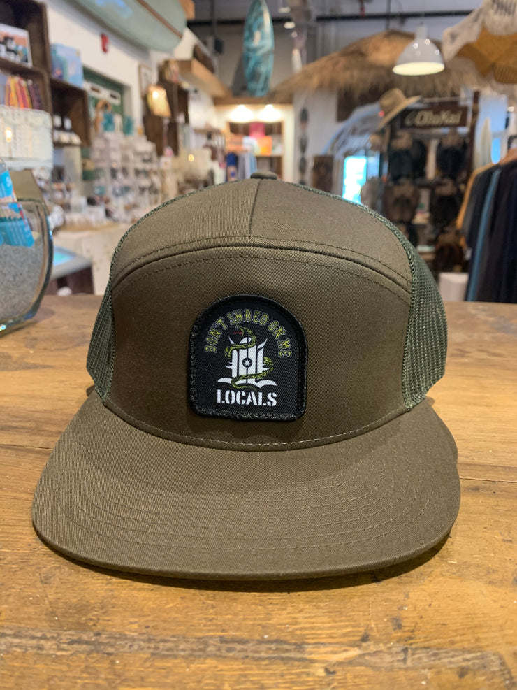 Locals Don't Shred on Me 7 Panel Trucker Loden/Loden