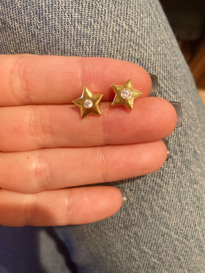 Gypsy Gold Diamond Star Stud Earrings