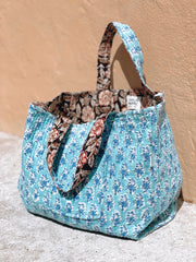 Erin Made Reversible Tote - Black and Blue