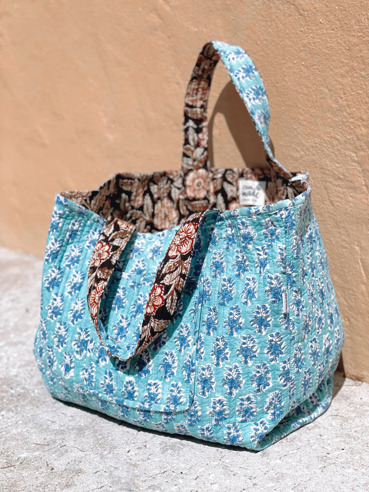 Erin Made Reversible Tote - Black and Blue