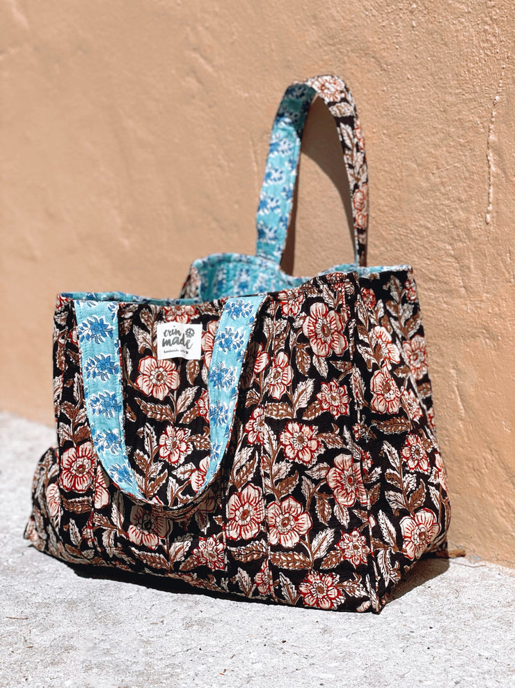 Erin Made Reversible Tote - Black and Blue