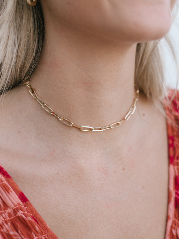 Gypsy Life Paperclip Necklace - Gold Filled