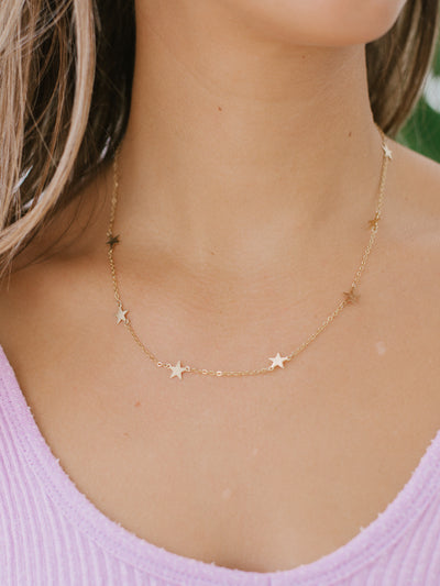 Gypsy Life Dainty Stars Necklace - Gold Filled