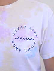 Gypsy Life Cloud Dye Tee - Circle Waves - Cotton Candy