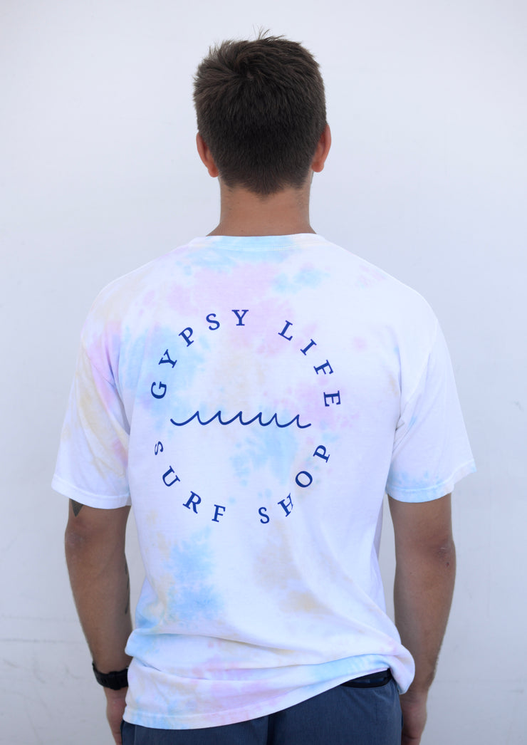 Gypsy Life Cloud Dye Tee - Circle Waves - Cotton Candy