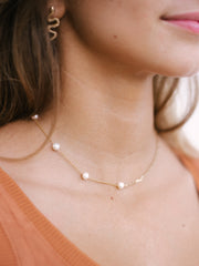 Gypsy Life Gold Chain Link and Pearl Choker