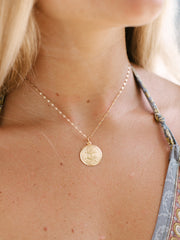 Gypsy Coin Zodiac Charm Necklace