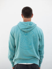 Gypsy Life Surf Shop - OG Logo - Heavyweight Pigment Mint Dyed Hooded Sweatshirt