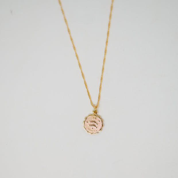 Gypsy Mini Circle Zodiac Charm Necklace