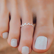 Wave Band Toe Ring - Silver