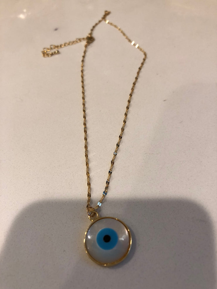 Gypsy Evil Eye Necklace with Adjustable Chain