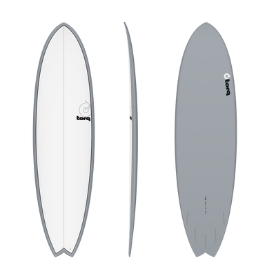 7'2" Fish Pinline Grey with White Deck