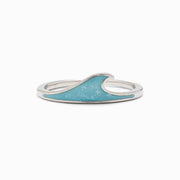 Mother of Pearl Wave Stacking Ring - Silver