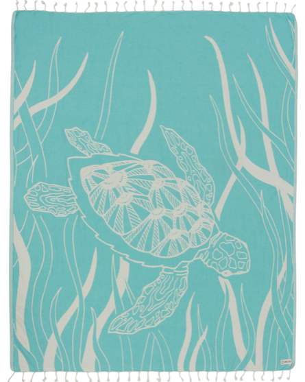 Mint Turtle Seagrass Large Towel