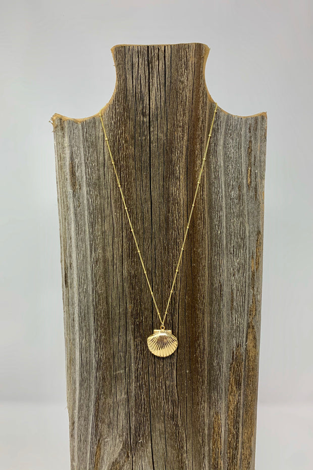 Gypsy Life Shell Necklace - Gold Scallop