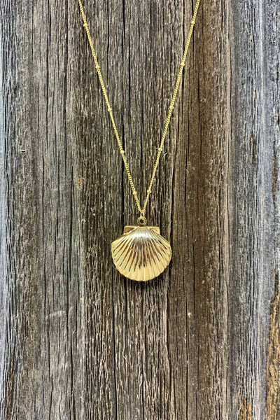 Gypsy Life Shell Necklace - Gold Scallop
