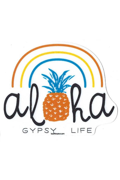 Gypsy Life Surf Shop Sticker - Under the Rainbow Pineapple