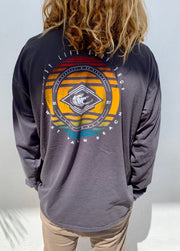 Gypsy Life Surf Shop - Dyed Ringspun Long Sleeve Tee - Implement Waves - Coal