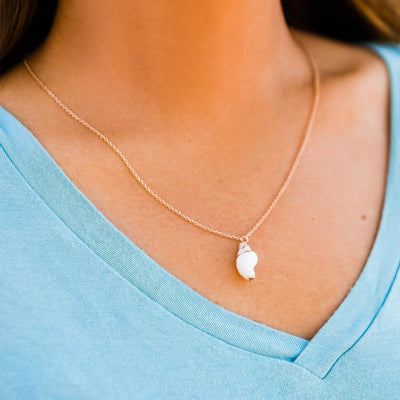 Conch Pendant Necklace - Rose Gold