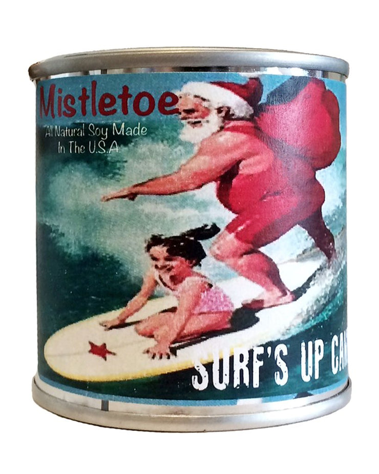 Mistletoe Surfing Santa Paint Can Candle - 8oz