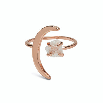 Crescent Moon Ring - Rose Gold