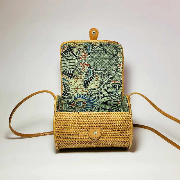 Long Circular Rattan Bag