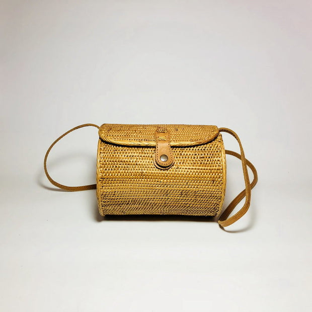 Long Circular Rattan Bag