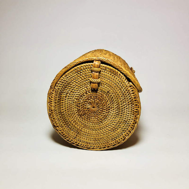 Long Circular Rattan Bag