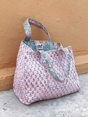 Erin Made Reversible Tote - Pink and Grey