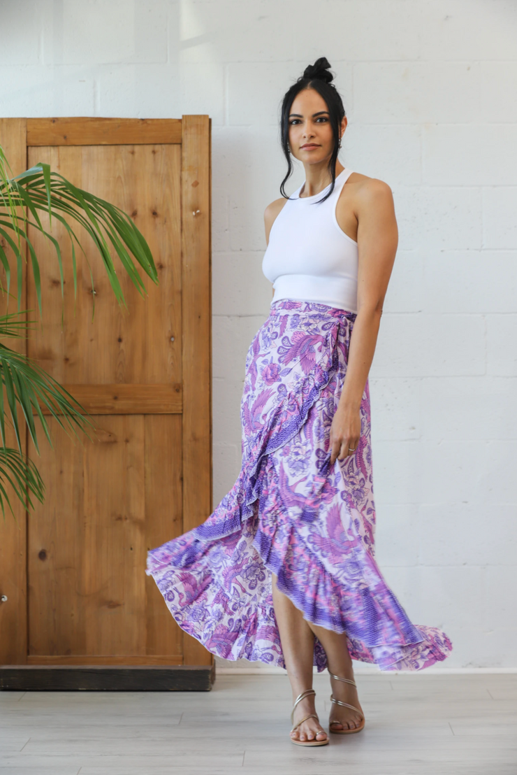 Honey Maxi Wrap Skirt - Lilac Heron