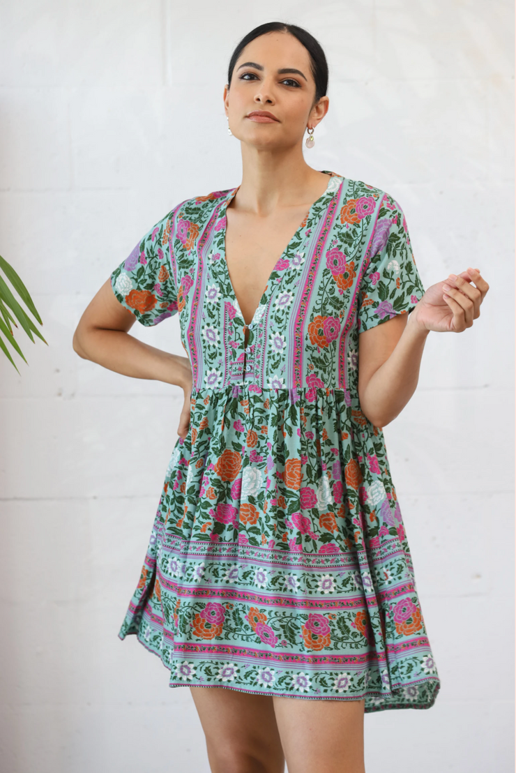 Love St. Mini Dress - Mint Rosa