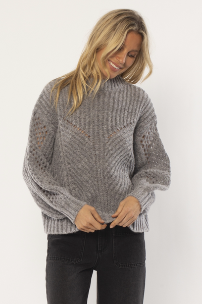 Sawyer L/S Knit Sweater - Grey Heather