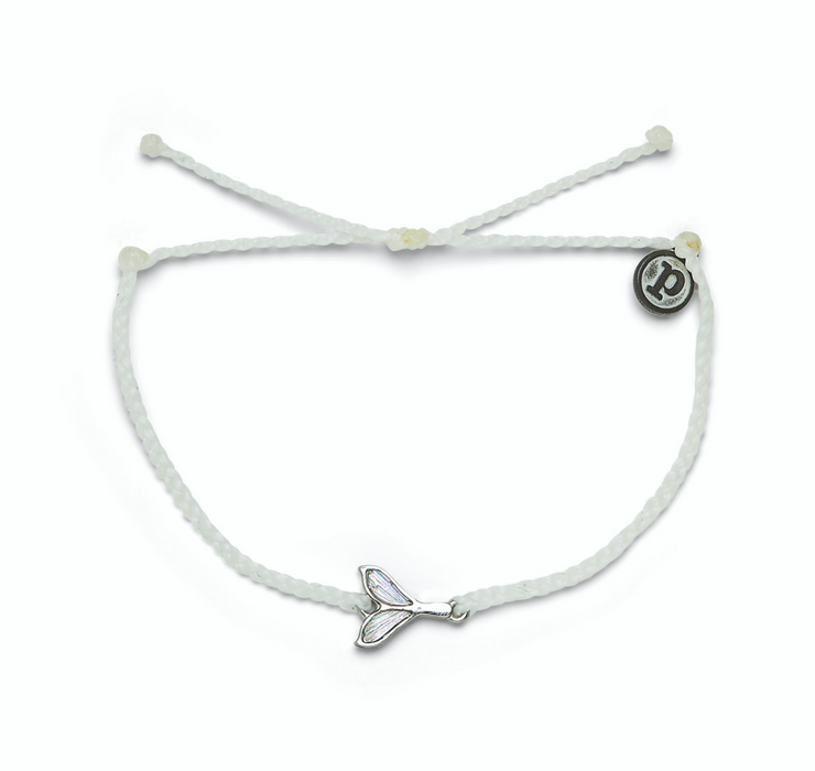 Silver Mermaid Fin Charm Bracelet - White