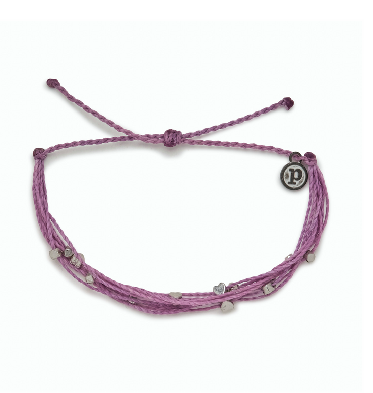 Silver Heart Malibu Bracelet - Lavender