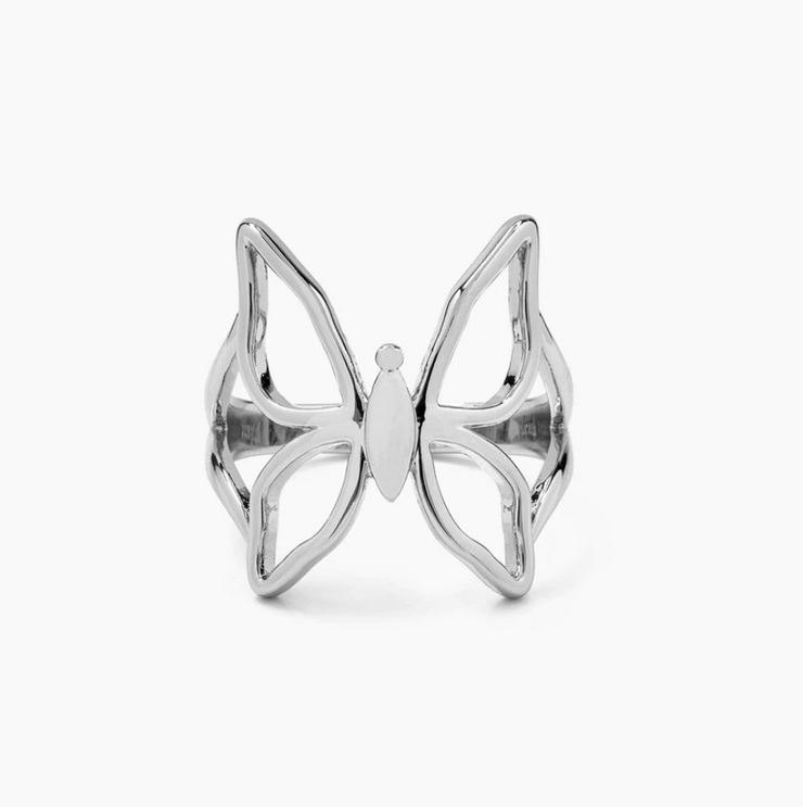 Butterfly Kiss Ring - Silver