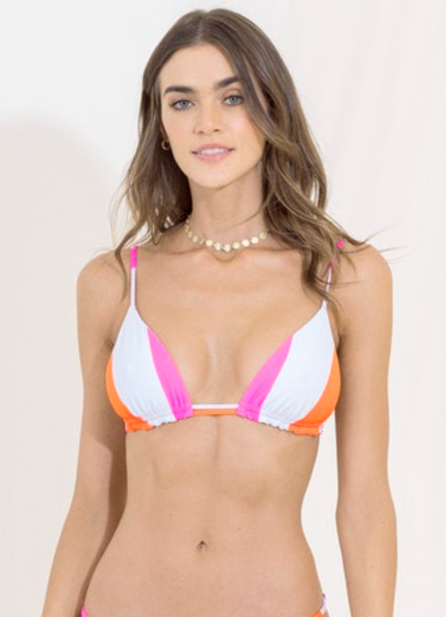 Polo Stripes Tuti Bikini Top - White