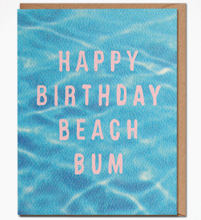 Happy Birthday Beach Bum - Blue